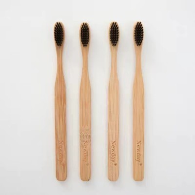 Natural charcoal bristle heads machine bamboo toothbrush